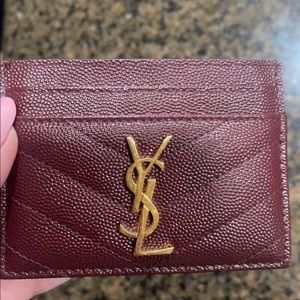 Like new Maroon color YSL card case with box /tags